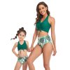 🎉Spring Sale 50% Off - Halter Drawstring Top & Floral Bottom Mommy and Me Swimsuit